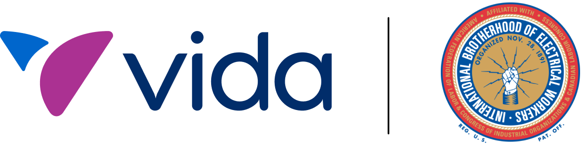 The logos for Vida and IBEW 456